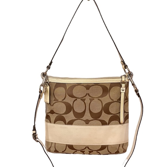 COACH Canvas Monogram Convertible Shoulder/Crossbody Bag - Picture 2 of 16